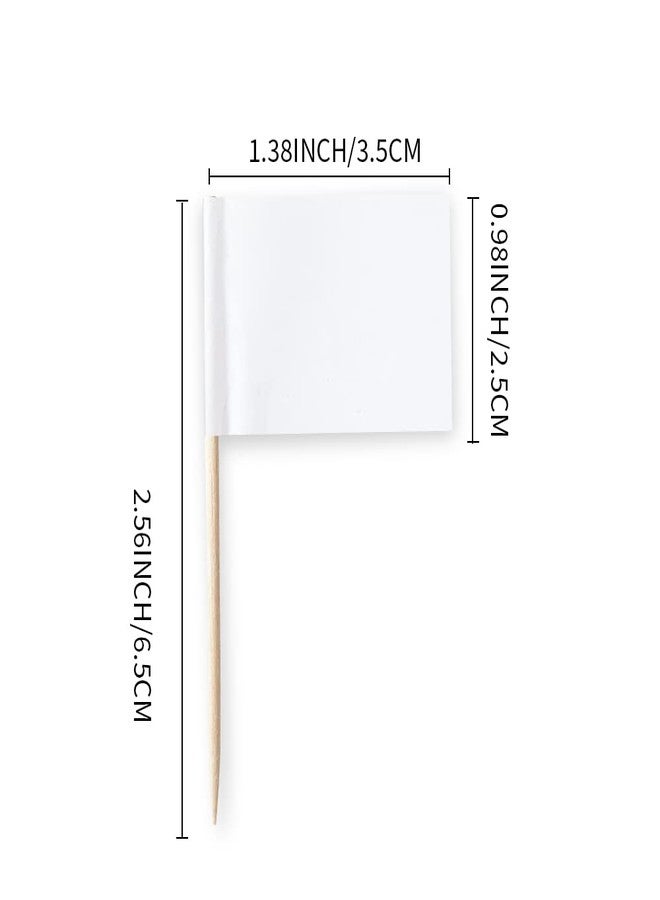 mflagperft Blank Flag Toothpicks Food Labels for Party Buffet Small Mini Toothpick Flags Cocktail Picks Food Signs for Appetizers, Cupcakes, Charcuterie, and Buffet(White) - Image 2